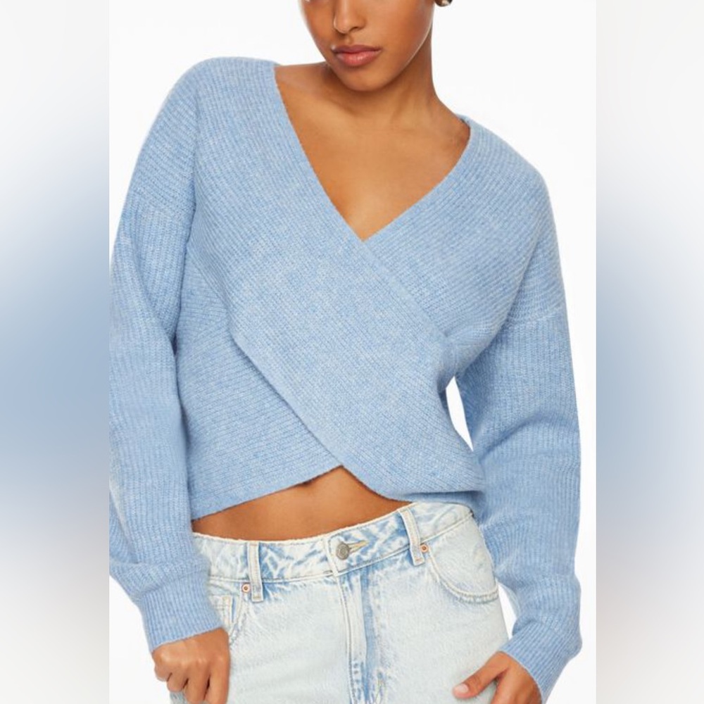 Long Sleeve Cross Over Sweater-NWOT